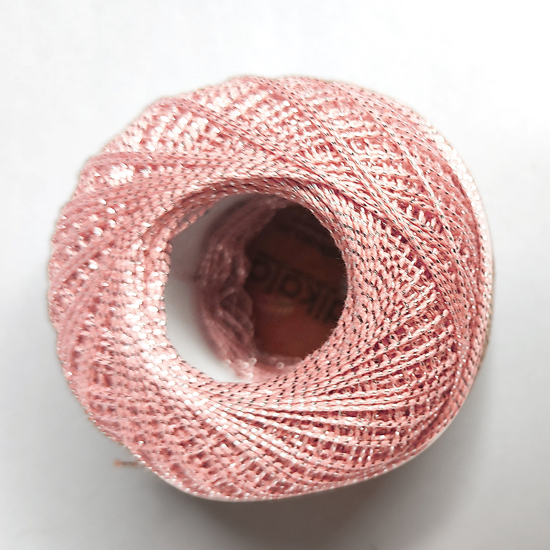 Metallic Peach Cotton Crochet Dori for Knitting, Weaving, Embroidery and Craft Making