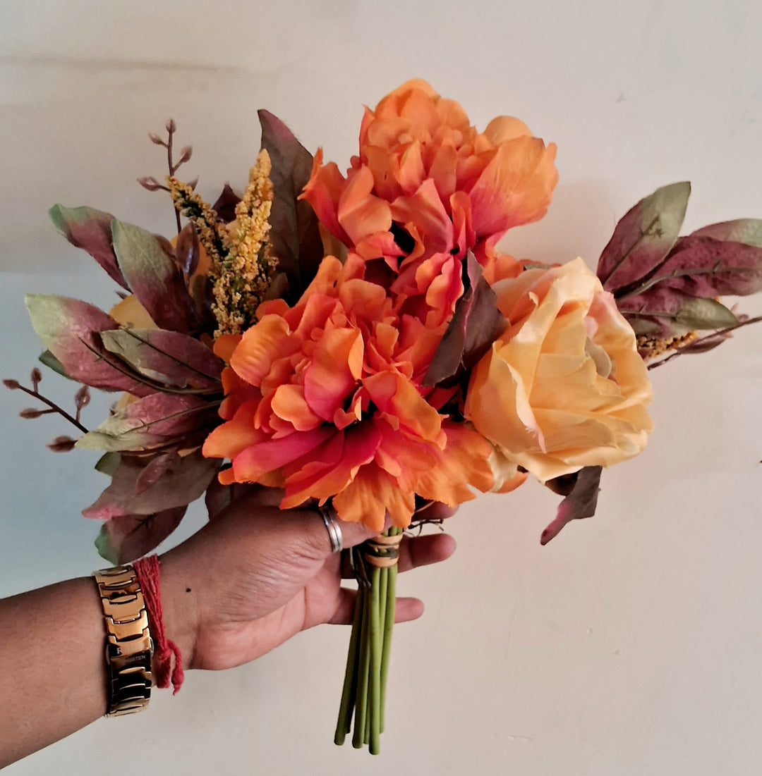 Beautiful Multicolor Orange Combination Flower Bunch