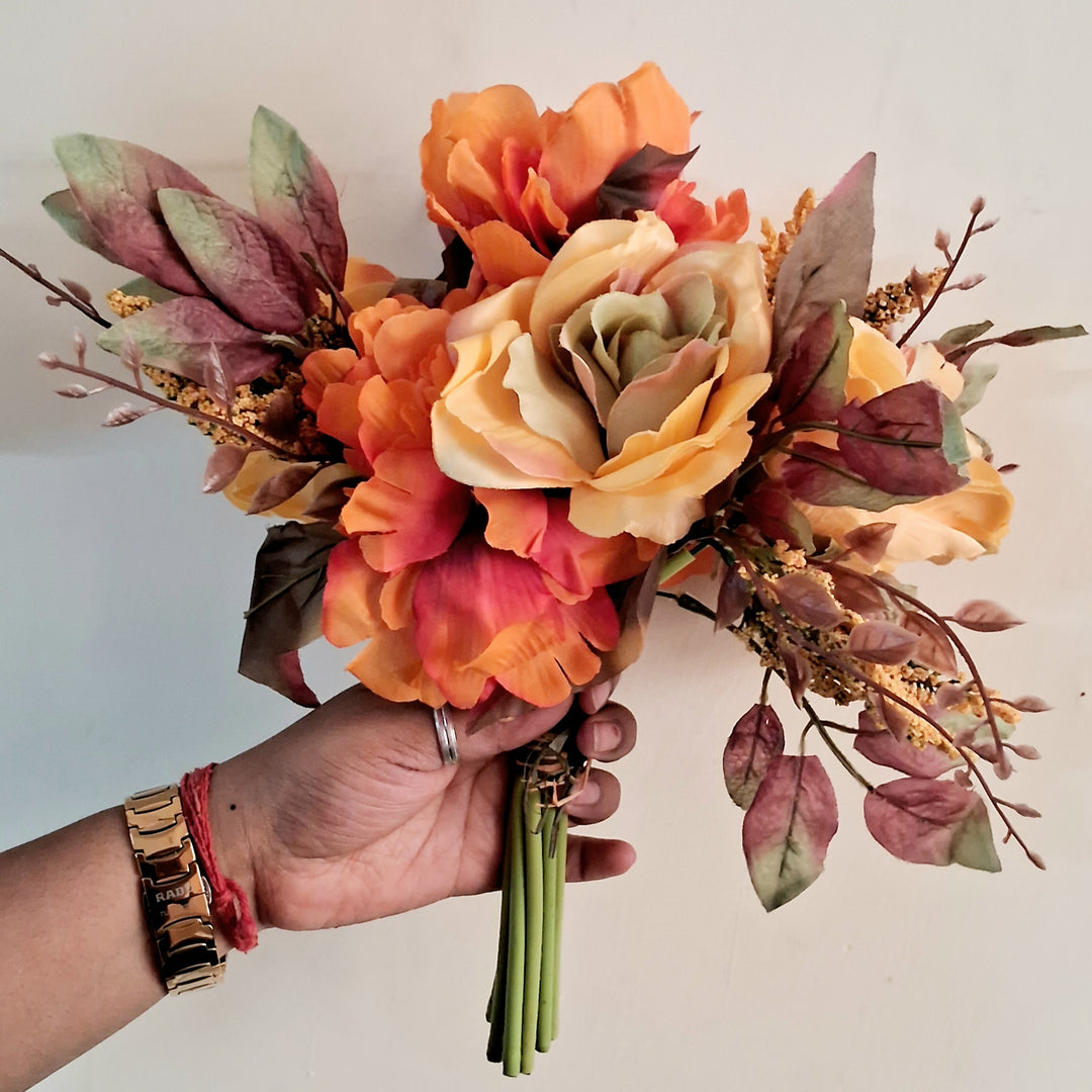 Beautiful Multicolor Orange Combination Flower Bunch