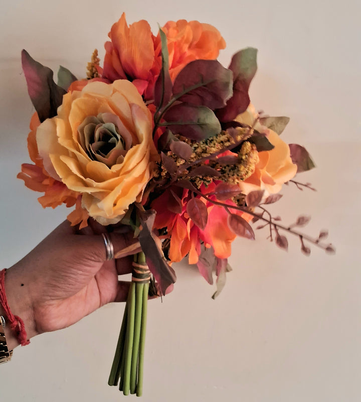 Beautiful Multicolor Orange Combination Flower Bunch