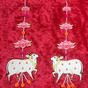 Printed Pichwai Cow Wall Decor Mdf For Diwali Wall Art | Wall Hanging | Indian Traditional Pichwai Art | Festival Decor