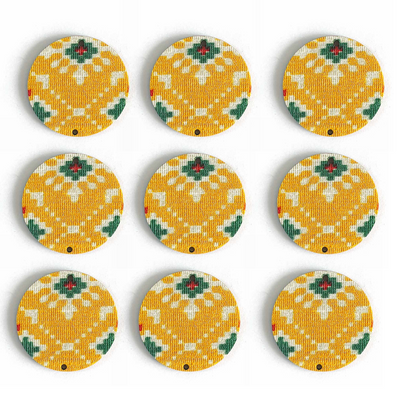 Patola Plate | fabric Patola Plate | Fabric Plate | Print Patola Design | yellow Color fabric Plate | Art | Craft | Decoration | Mandir Decor Items | Fabric | Decorative Plate | Hanging Patola Plate | Design | Hobby Craft