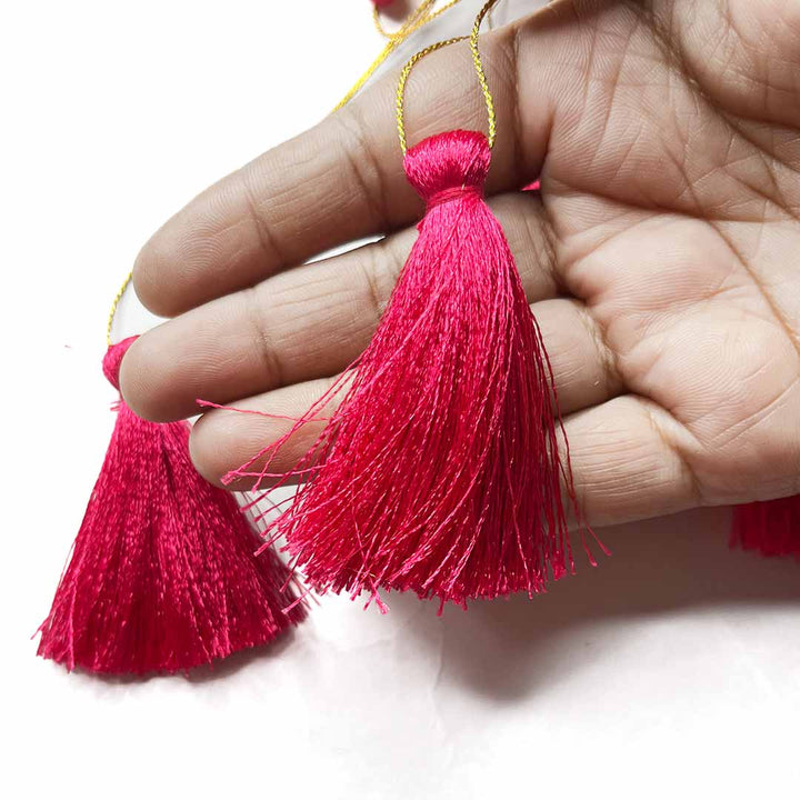 Rani Pink Tassels Pack Of 5 | Tassels | Thread Tassels | Rani Pink Tassel