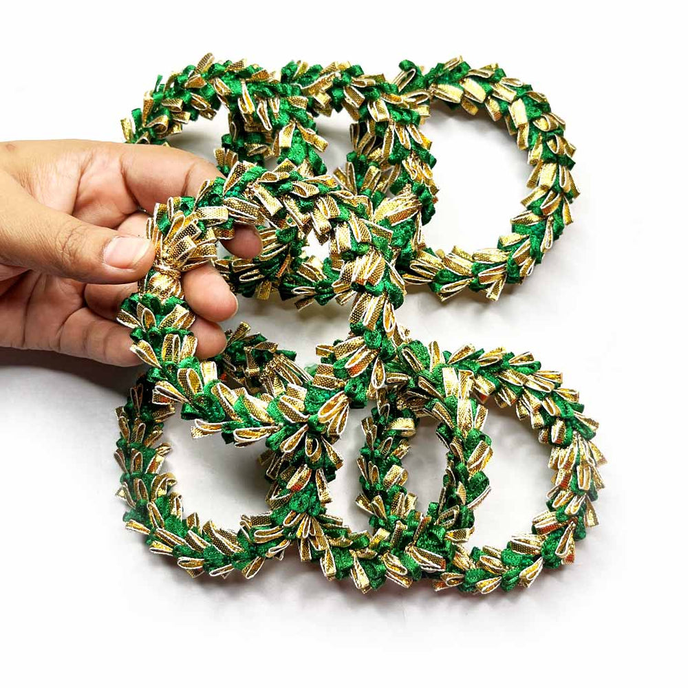 rajasthani gota ring | Bottle Green | 3 Inches Big Size Pearl Beads Golden Color Ring | Wedding Decoration | Traditional Art | Dress Making | DIY | Jawellry Making Material