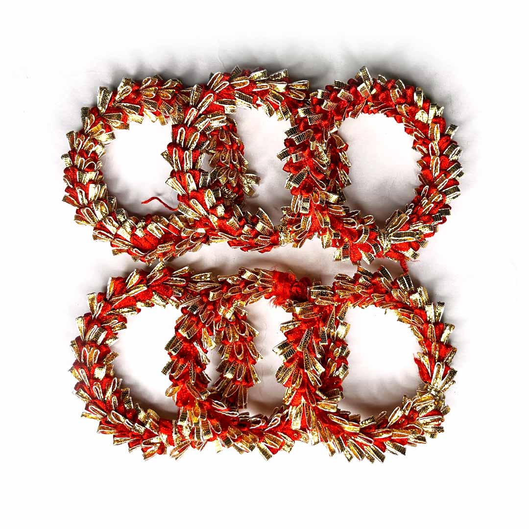 Red & Golden Gota Ring | Wedding Decoration | Traditional Art | Dress Making | DIY | Jawellry Making Material