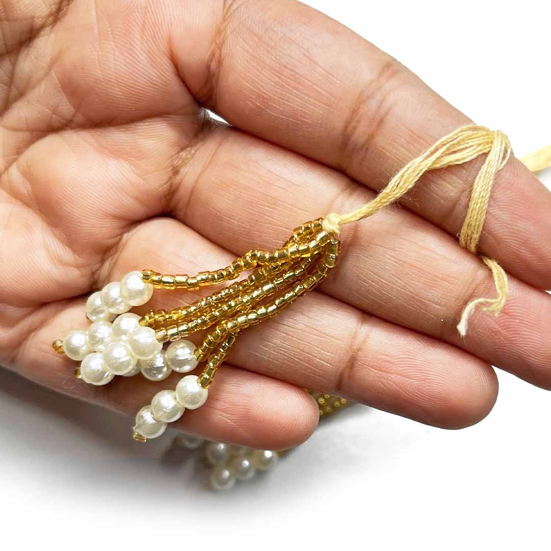 Cream Color Beads Tassel Set Of 10 | tassels | beads tassels