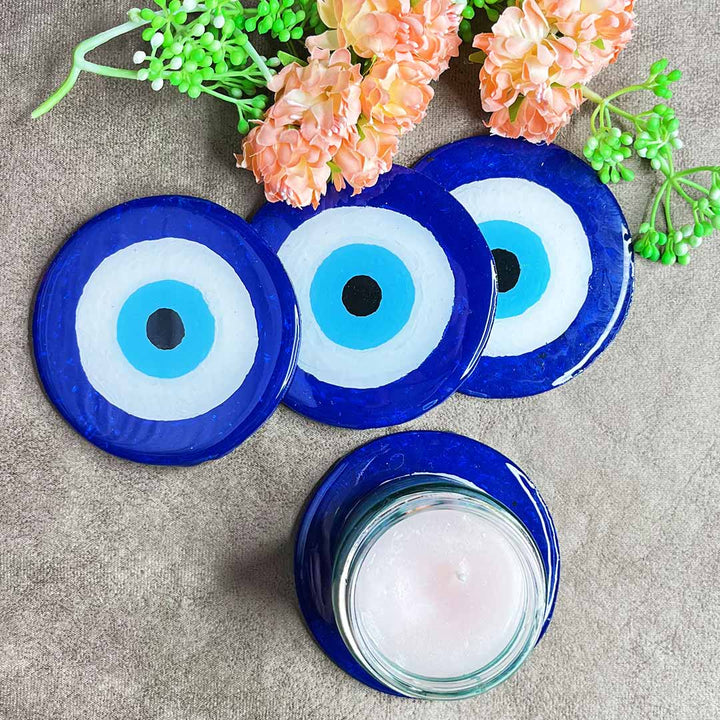 Evil Eye Coaster Set of 2 | Evil Eye | Coster Set | Adikala Craft Store | Art Craft | Craft | Decoration | Home Deacor