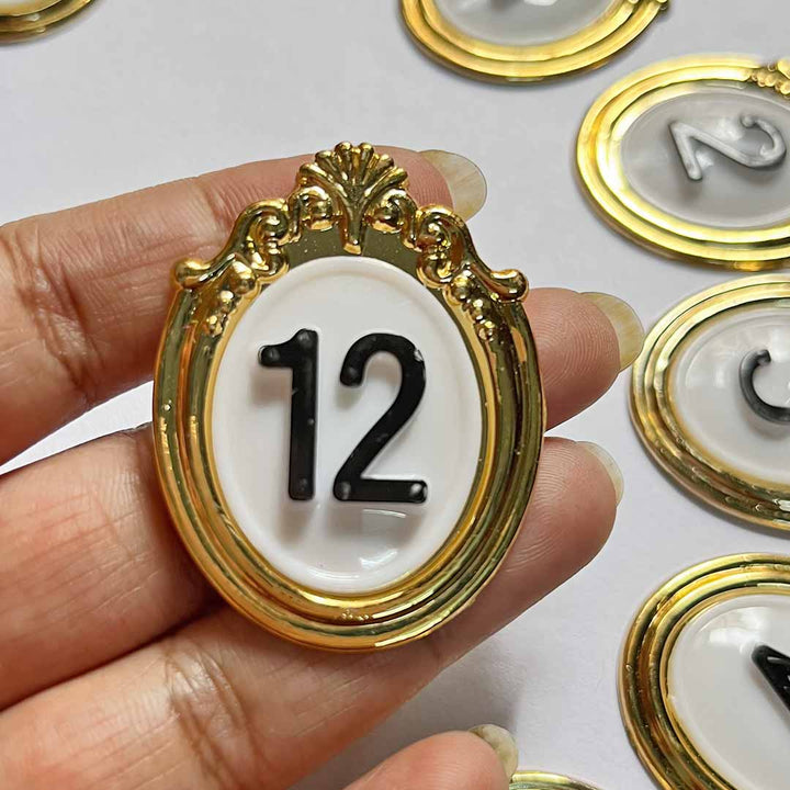 Golden Color Luxury Look Wall Clock Numbers