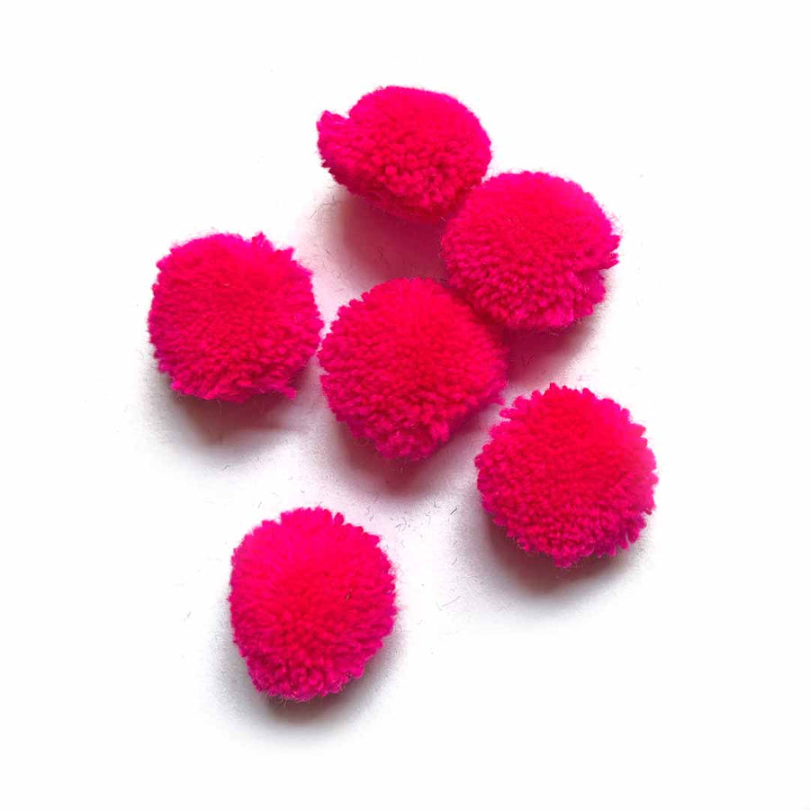 Rani Pink Color Big Size Pom Pom Pack Of 25 | Rani Pink Color | Pom Pom | Adikala Craft Store | Pom Pom Collection | Project | Decoration