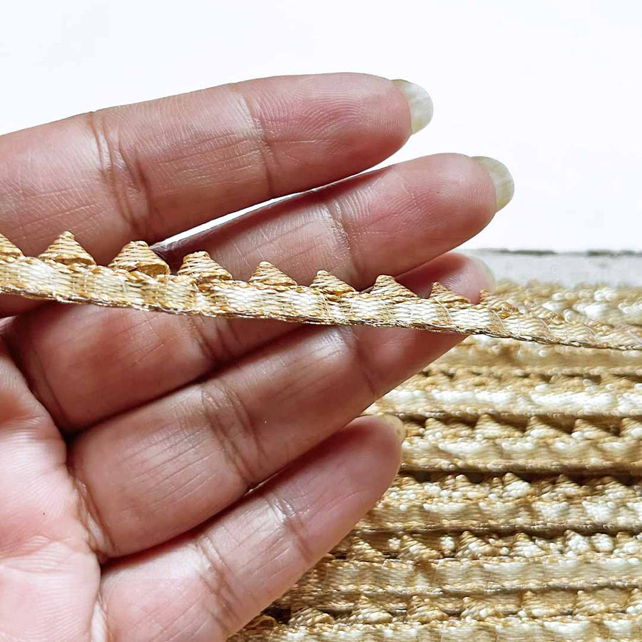 Golden Color Gota Samosa Lace - ( 9mtr ) | Gota Samosa Lace | Adikala Craft Store | Art Craft | Decoration | Laces Collection | Border Collection | Craft Making