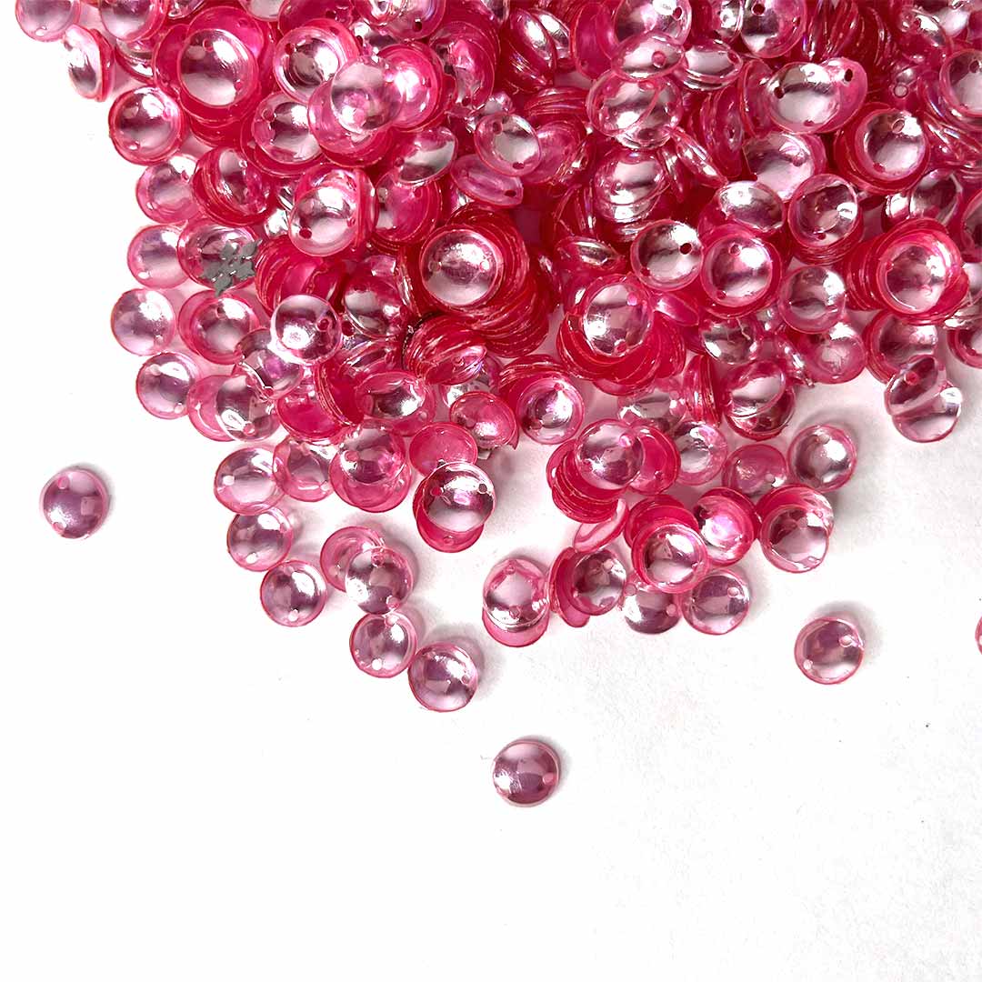 Pink Round Shape Bowl Sequins & Shakers