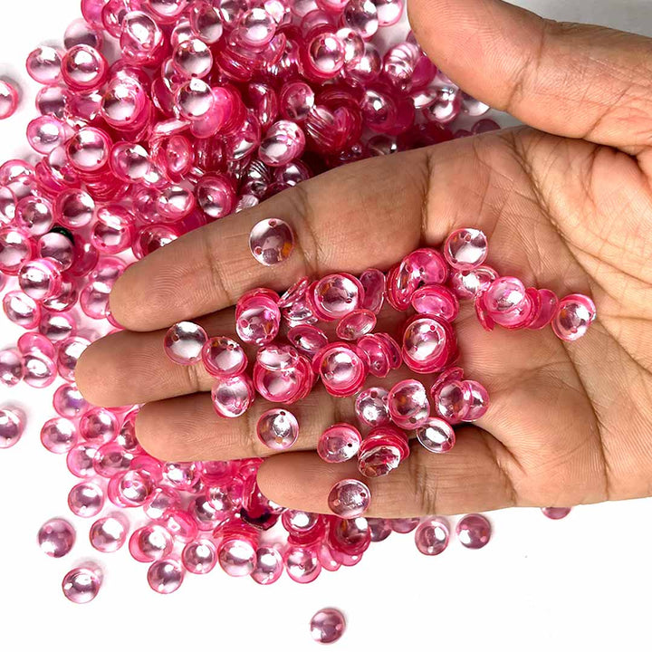 Pink Round Shape Bowl Sequins & Shakers