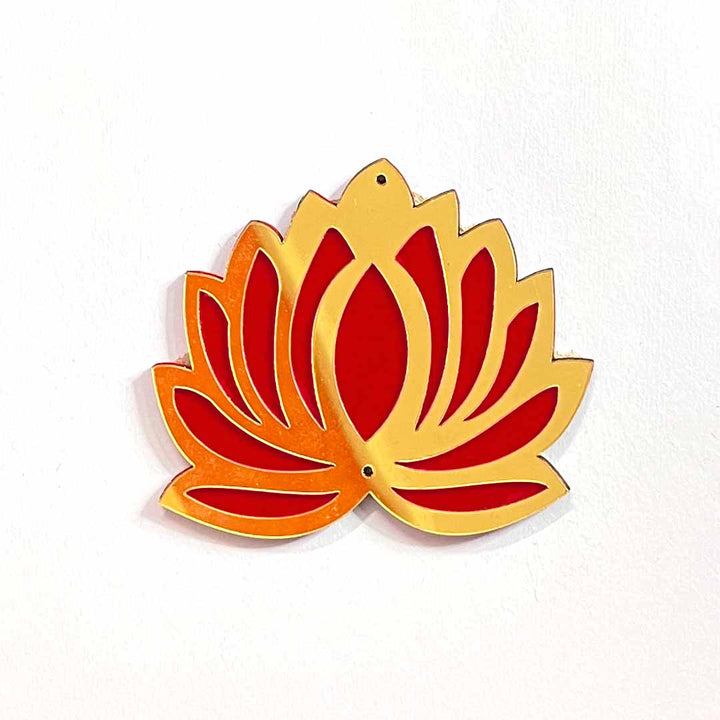 Red Velvet & Golden Lotus Flower Set Of 6 | Red Velvet Lotus MDF Cutouts | Golden lotus Flower | Flower | Lotus MDf