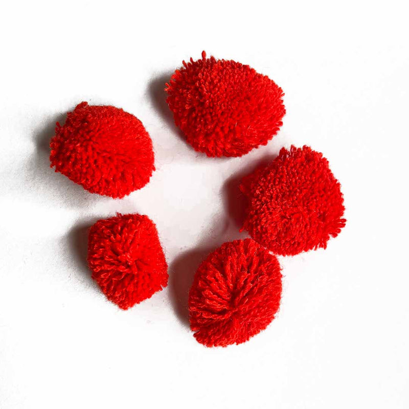 Red - Pom Pom Balls – Adikala - Craft Store