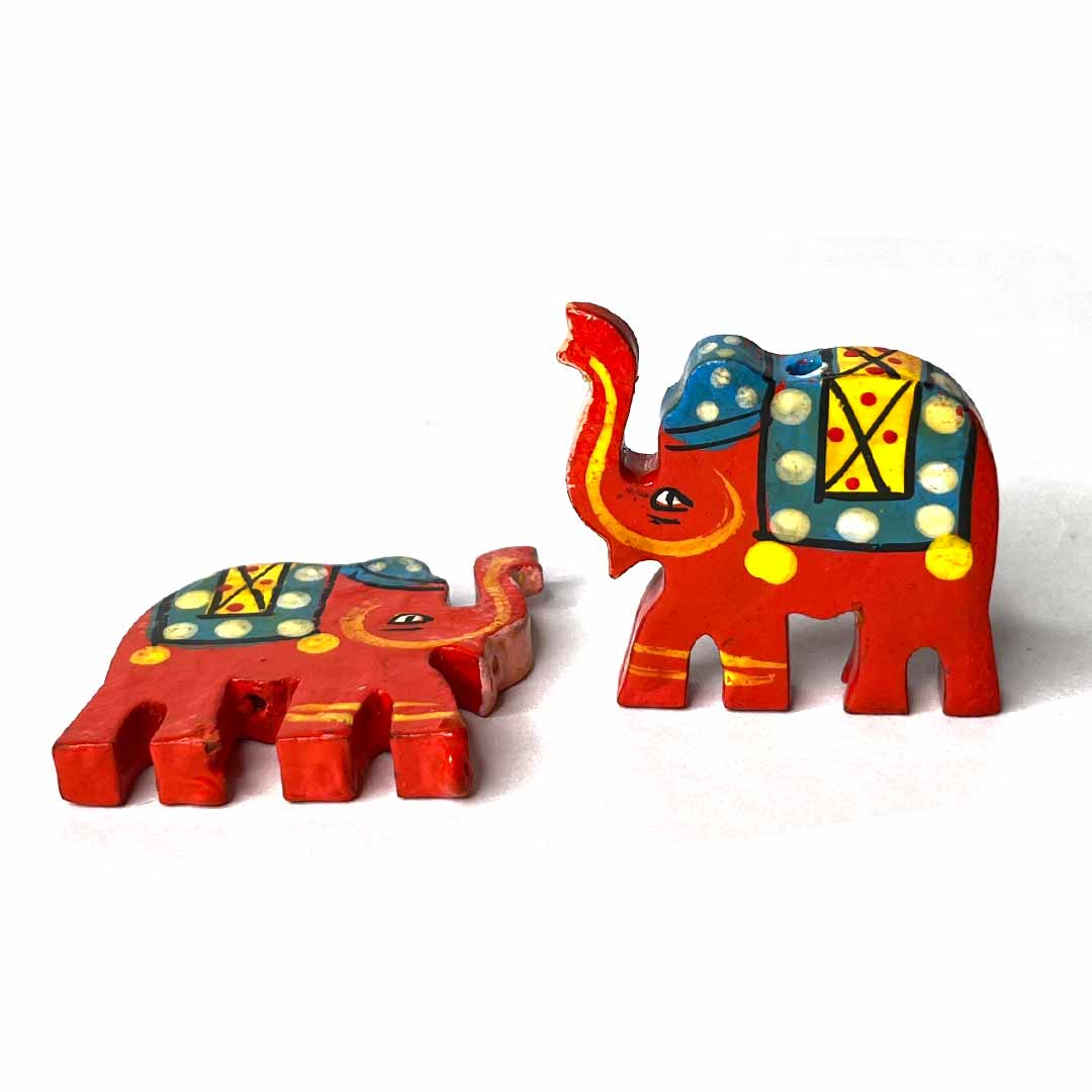 Red Wooden Elephant | Elephant Miniature | Elephant | Adikala Craft Store