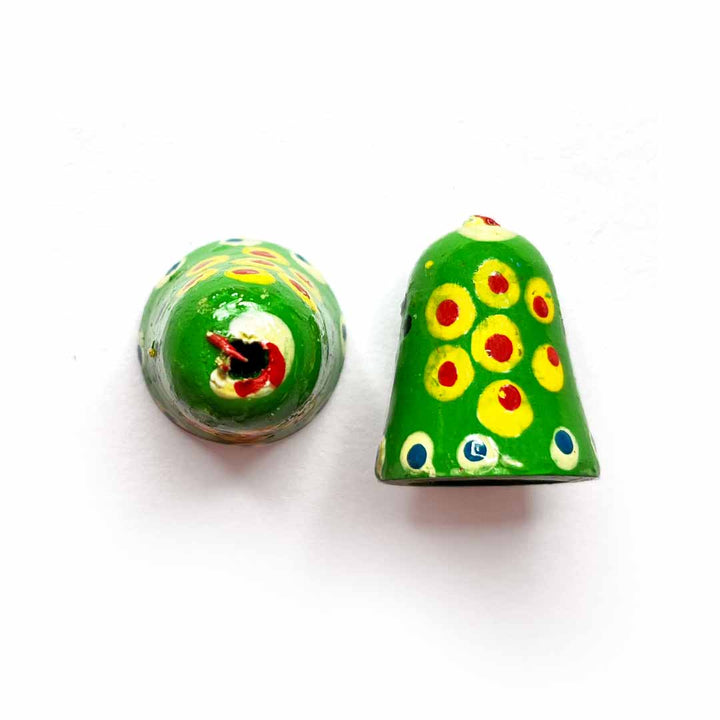 Green Color Wooden Bell Miniature | Miniature | Green Color Well | Wooden Miniature | Adikala Craft Store 