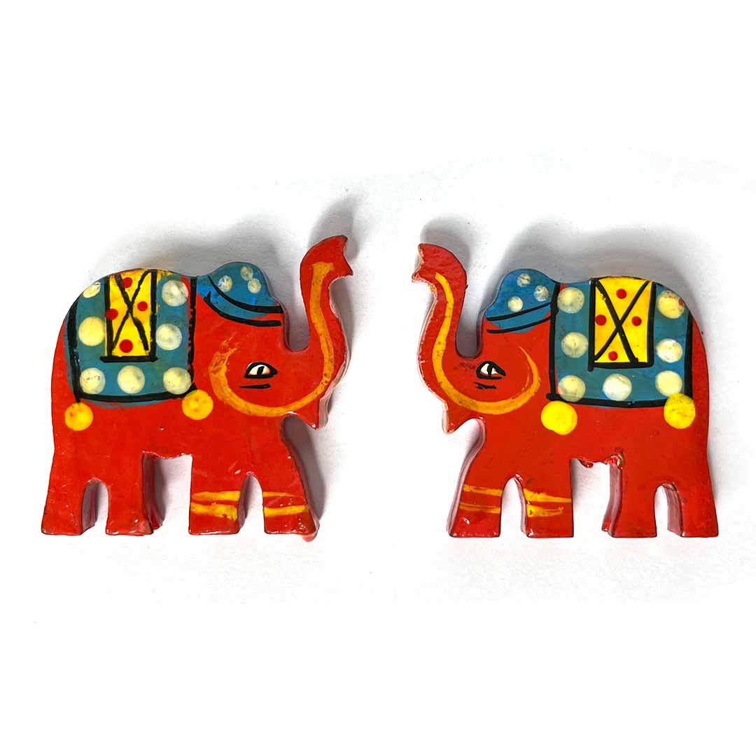 Red Wooden Elephant | Elephant Miniature | Elephant | Adikala Craft Store