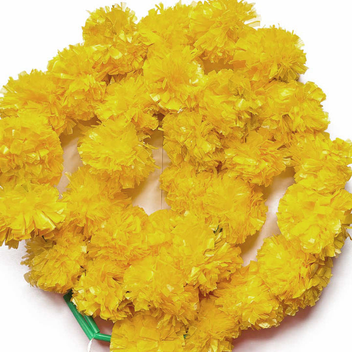 Lemon Yellow Color Artificial Marigold Mala Set Of 2