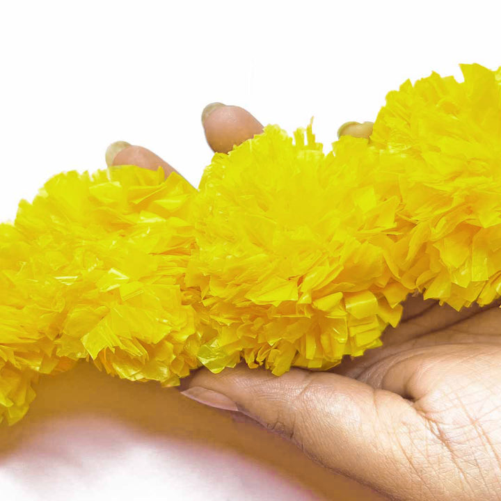 Lemon Yellow Color Artificial Marigold Mala Set Of 2