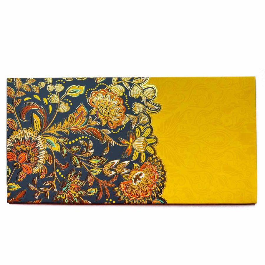 Yellow & Blue Color Exclusive Velvet Finish Designer Shagun Envelope Pack Of 2 | Yellow Envelope | Velvet Finish Design | Shagun Envelope | Shadi Envelope | Wedding Envelope | Adikala Craft Store | Art Craft | Envelope Collection | Cash Envelope |  Adikala