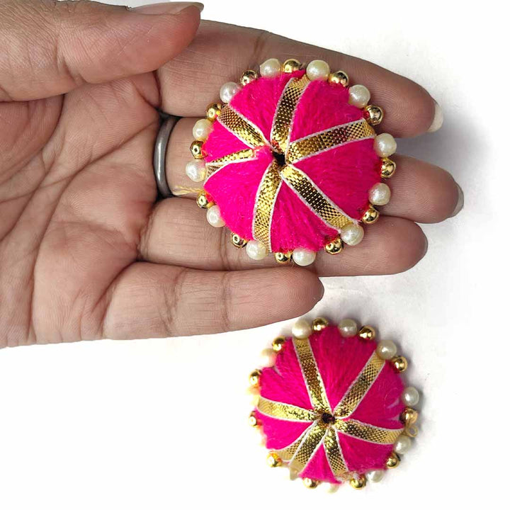 Gota Beads | Rani Pink Color Katori | Umbrella Katori Pack of 10 |  women | jewellry | decor | home decoration | pichwai | welcome | padharosa | ramramsa | doorwell | premarked mdf | design | crochet | beads | art