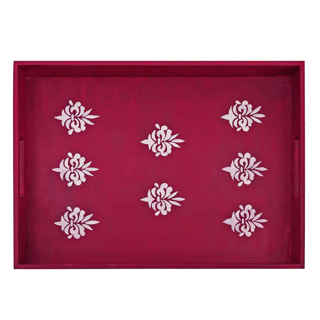 White Booty Maroon Tray |  home dacore 