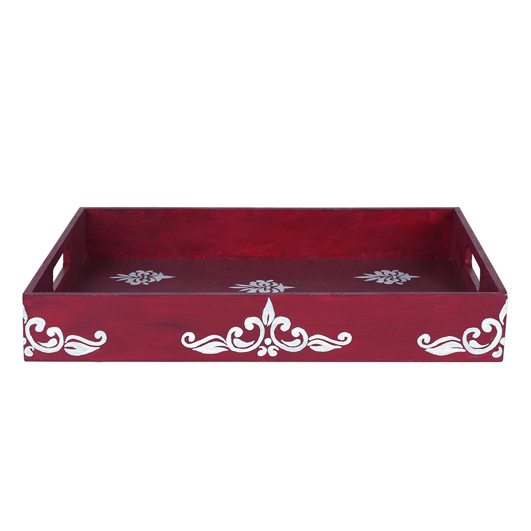 White Booty Designs Maroon Tray | Maroon Tray