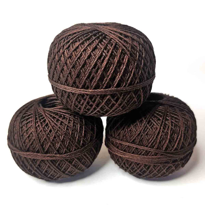 Coffee Brown Color 3 Ply Crochet Thread Cotton Yarn for Knitting & Craft Making