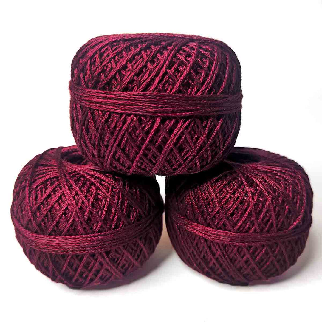 Dark Maroon Color 3 Ply Crochet Thread Cotton Yarn for Knitting & Craft Making