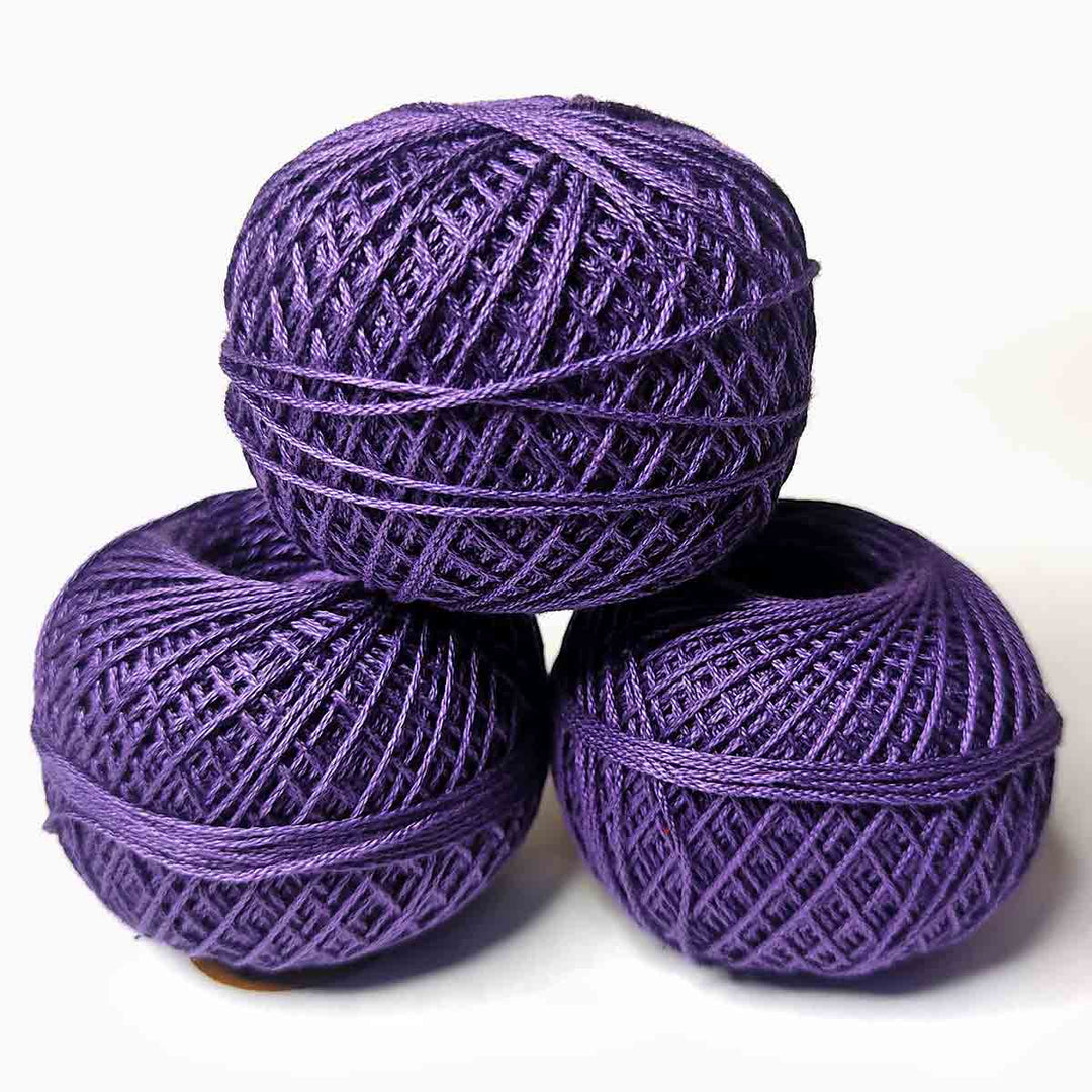 Dark Purple Color 3 Ply Crochet Thread Cotton Yarn for Knitting & Craft Making