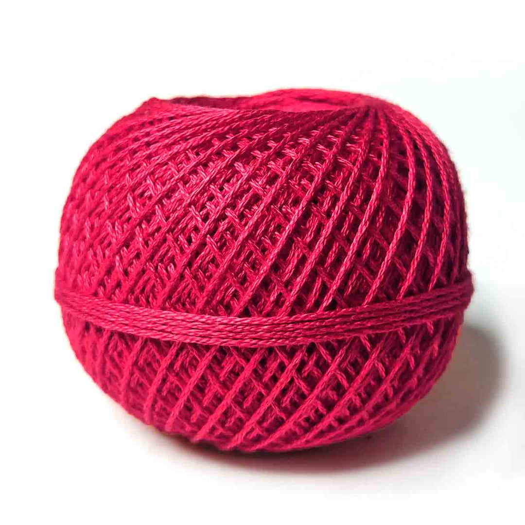 Red Color 3 Ply Crochet Thread Cotton Yarn for Knitting & Craft Making