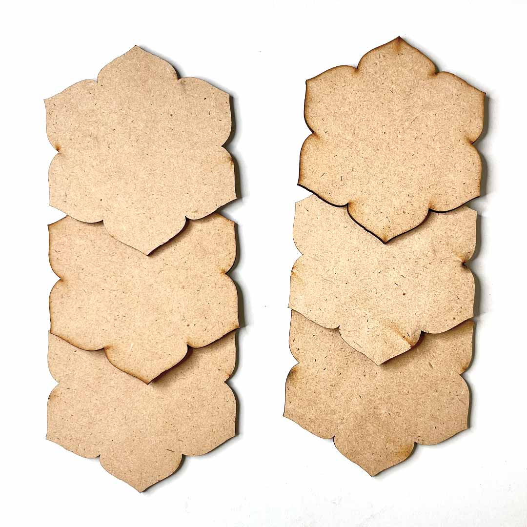 Floral Mdf Base Set of 6 | Floral MDF | MDF Base | Adikala Craft Store | Art Craft | Craft | MDF | DEcoration | Projects | Design 