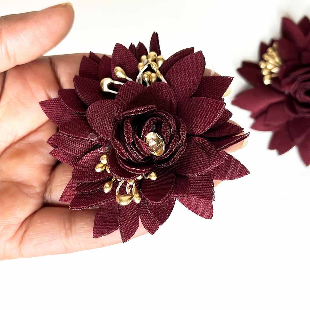 Dark Maroon Color Flower Set Of 6 | Dark Maroon Color Flower | Adikala Craft Store | Art Craft | Collection