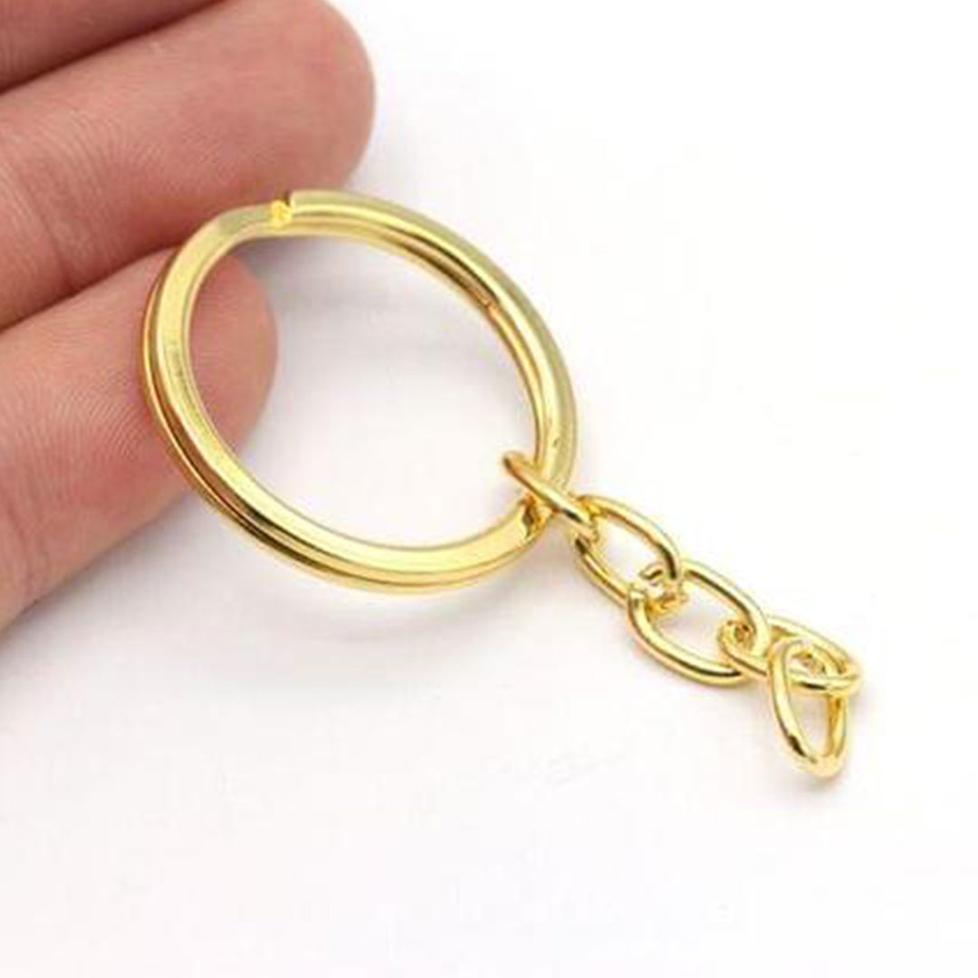 Golden Key Ring (with chain) Set Of 10 | Golden Key | Key Ring | Golden Key Ring (with chain) | Adikala Craft Store | Art Craft | Craft | Decoration | Home Deacor