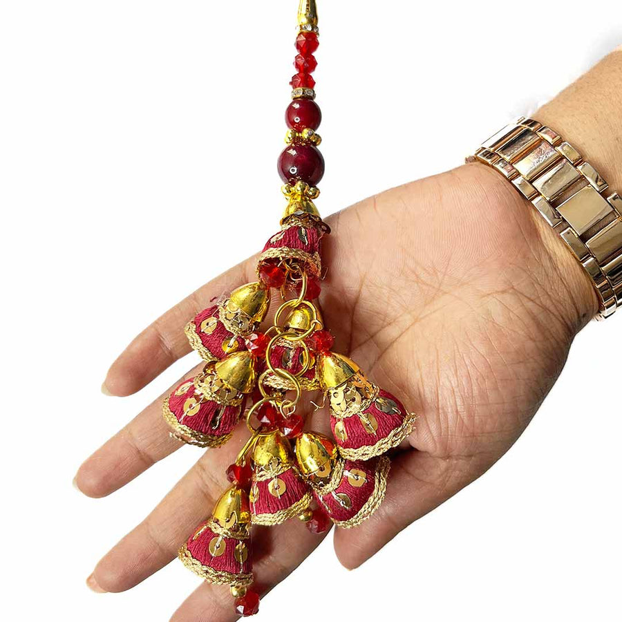 Maroon Color  Resham Thread | Resham Thread Ethnic Work | Latkan | Latkan Hanging Set Of 2 | Resham  Thread Ethnic Work Latkan | Art Craft | Decoration Craft | indian Home | Decoration | Project Making | online Art | Design | Beautiful | Adikala | Adikala Craft Store