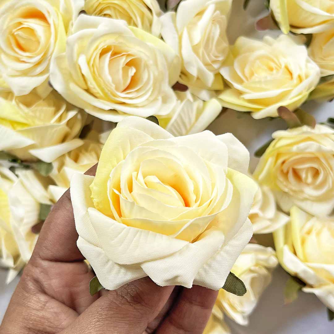 Light Yellow | Yellow & Cream Shaded | Cream Shaded Artificial Rose Flower | Light Artificial Flower | cream Artificial flower | Art Craft | Decoration Craft | indian Home | Decoration | Project Making | online Art | Design | Beautiful | Adikala | Adikala Craft Store