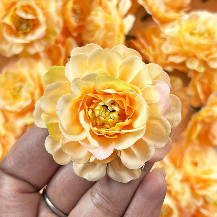 Peach Color Peony Flower | Head Artificial Pack Of 20 | Artificial Flower | Flower Bunch | Art Craft | Decoration Craft | indian Home | Decoration | Project Making | online Art | Design | Beautiful | Adikala | Adikala Craft Store