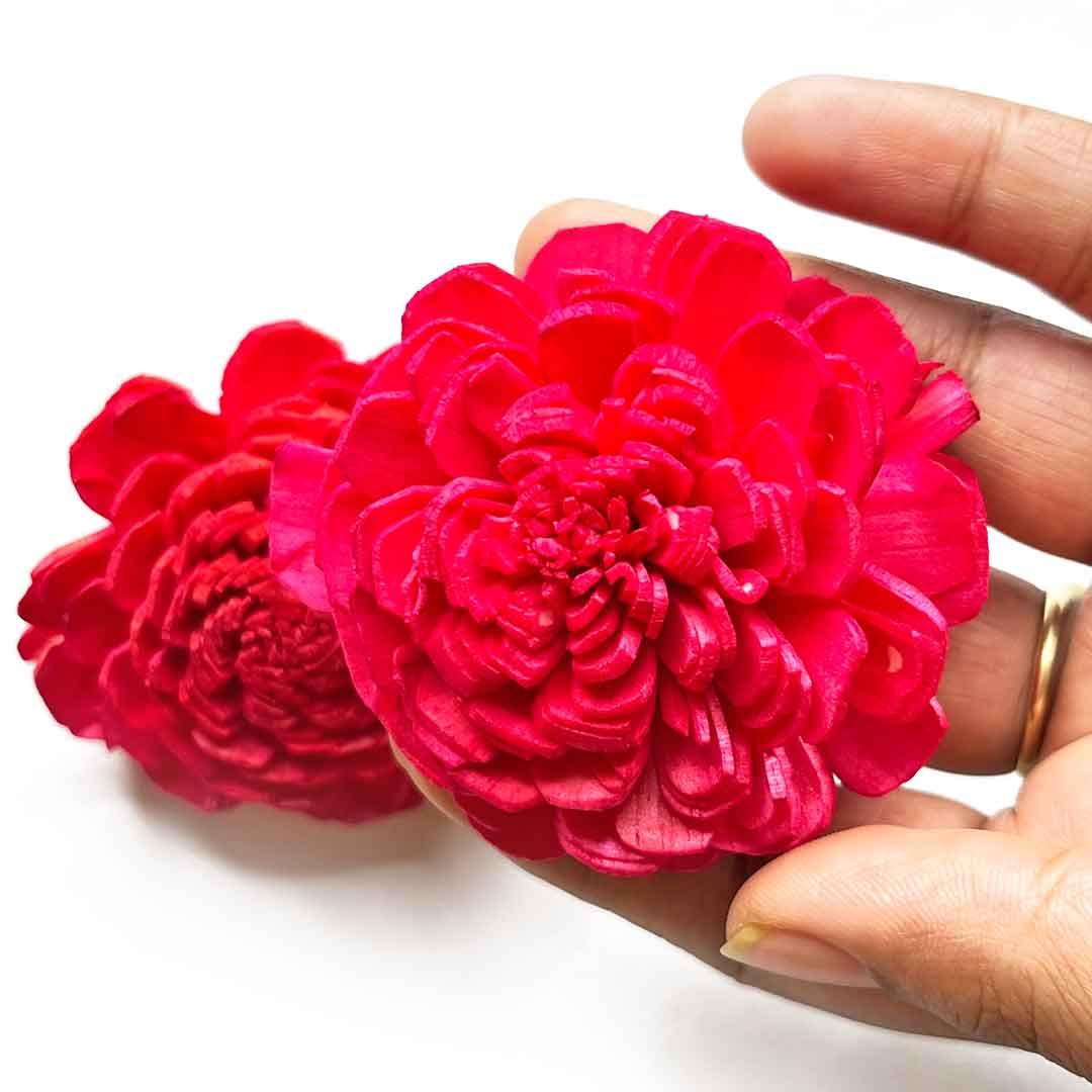 Red Sola Wood Flower Pack of 10 | Sola Wood | Red Sola | Flower Pack | Adikala Craft Store