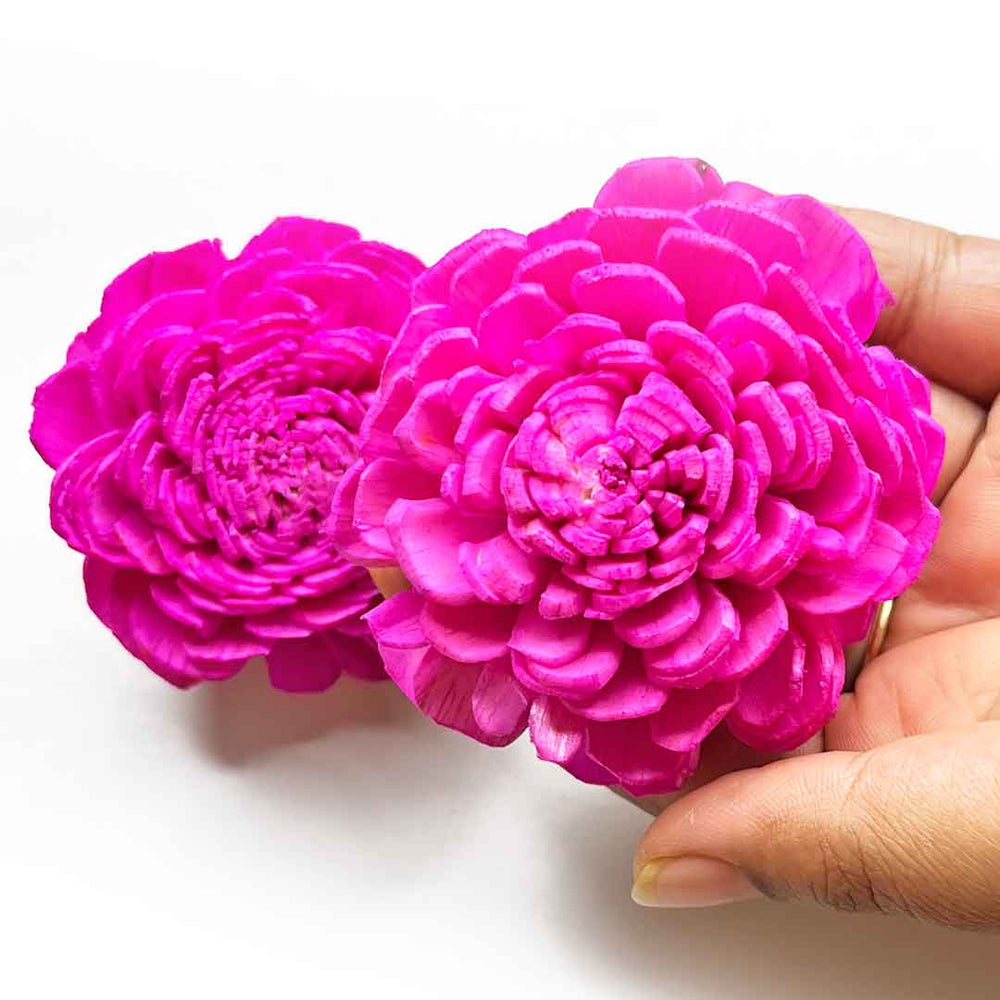 Rani Pink Sola Wood Flower Pack of 10 | Rani Pink Sola Wood Flower | Rani Pink Sola | Art Craft | Adikala Craft Store | Sola Wood