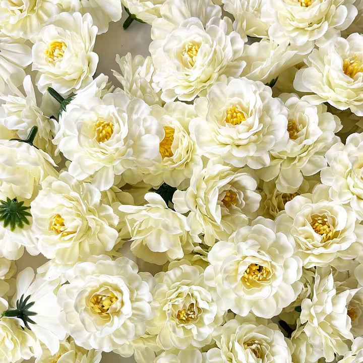 Cream Color Peony Flower | Head Artificial Pack Of 20 | Artificial Flower | Flower Bunch | Art Craft | Decoration Craft | indian Home | Decoration | Project Making | online Art | Design | Beautiful | Adikala | Adikala Craft Store