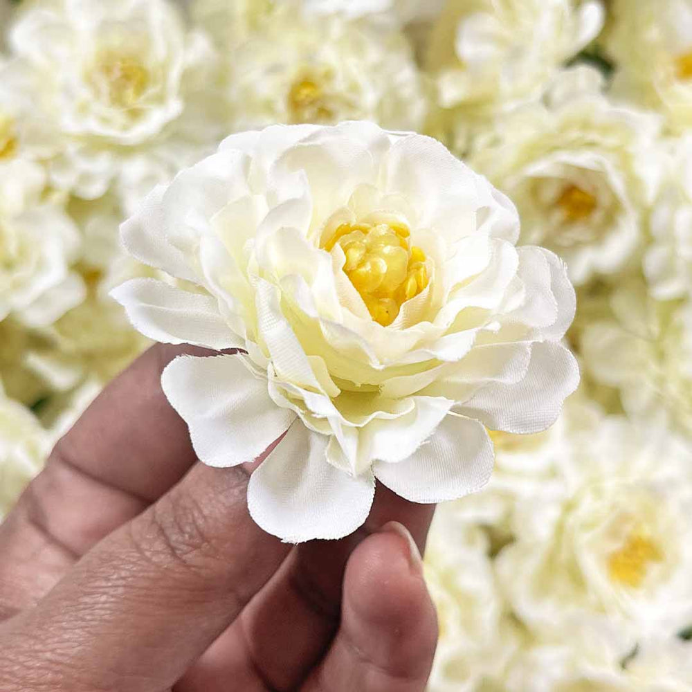 Cream Color Peony Flower | Head Artificial Pack Of 20 | Artificial Flower | Flower Bunch | Art Craft | Decoration Craft | indian Home | Decoration | Project Making | online Art | Design | Beautiful | Adikala | Adikala Craft Store