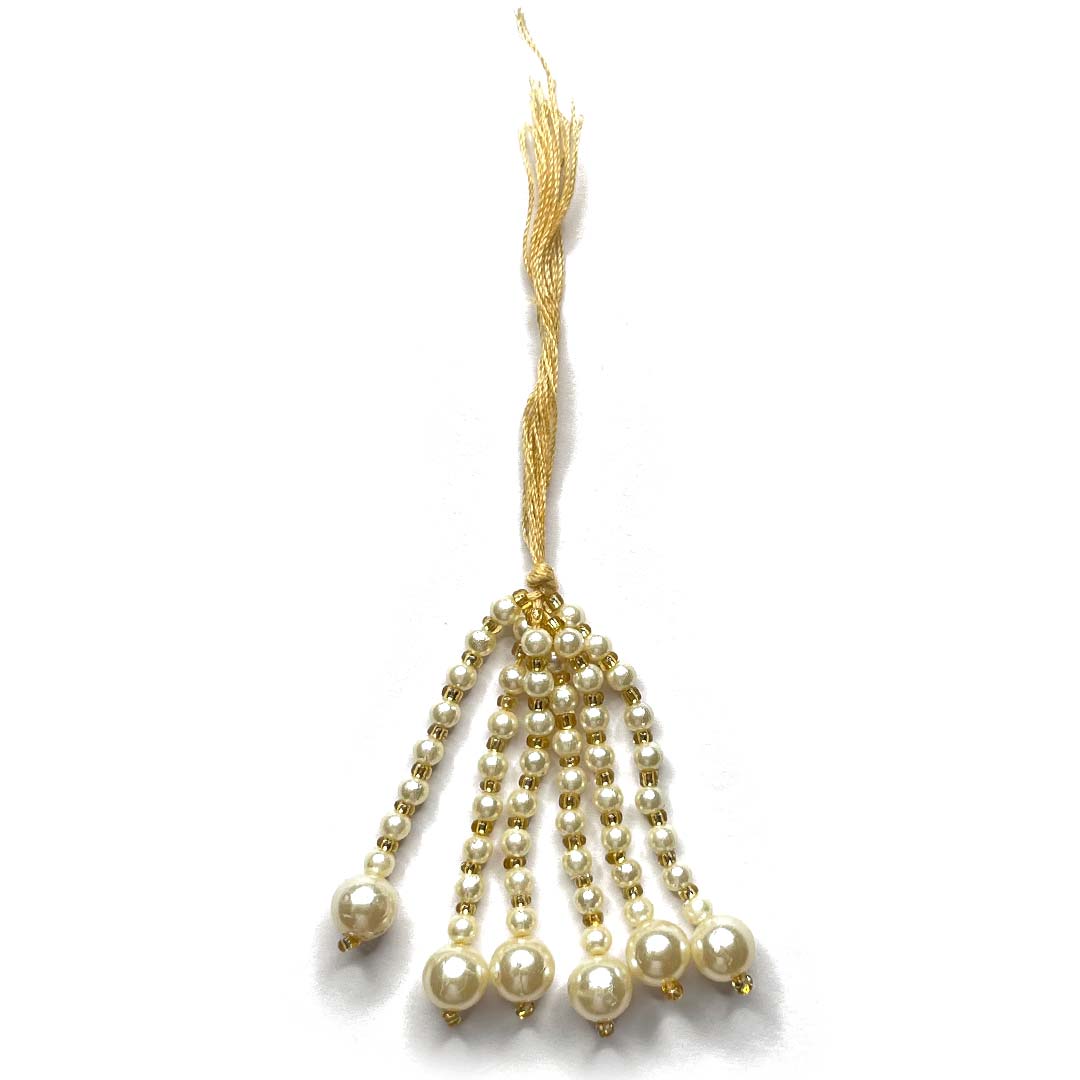 Cream Color Big Beads Tassel Pack of 5 | beads tassels | tassels