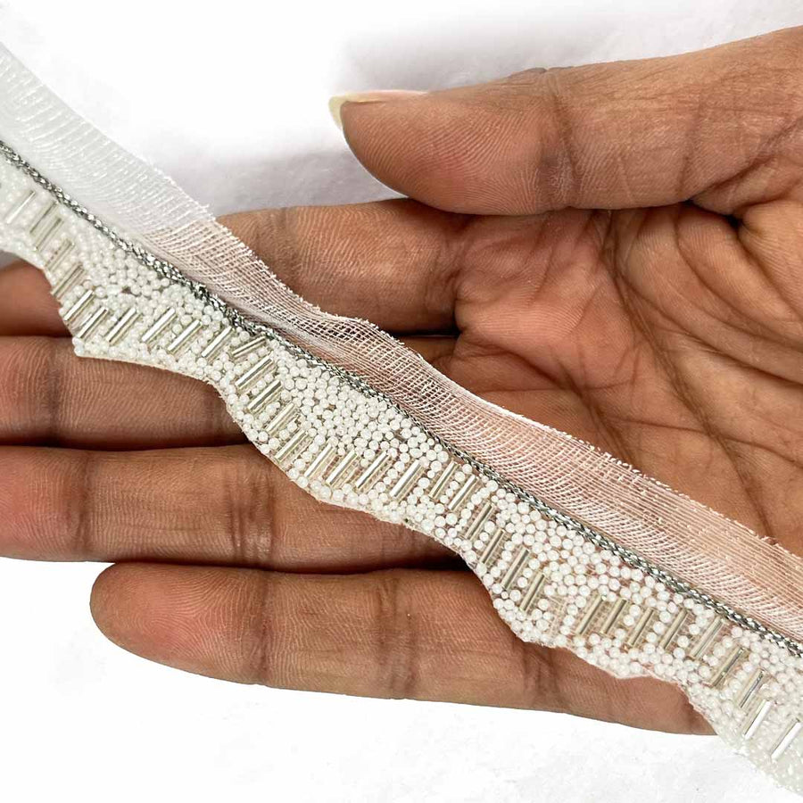 White Color Pipe (Nalki) Lace - 9mtr | White Color Nalki | Lace | White Color Pipe | Lace |  White  | Art Craft | Craft Store Online  | Online Craft | Adikala Craft Store 