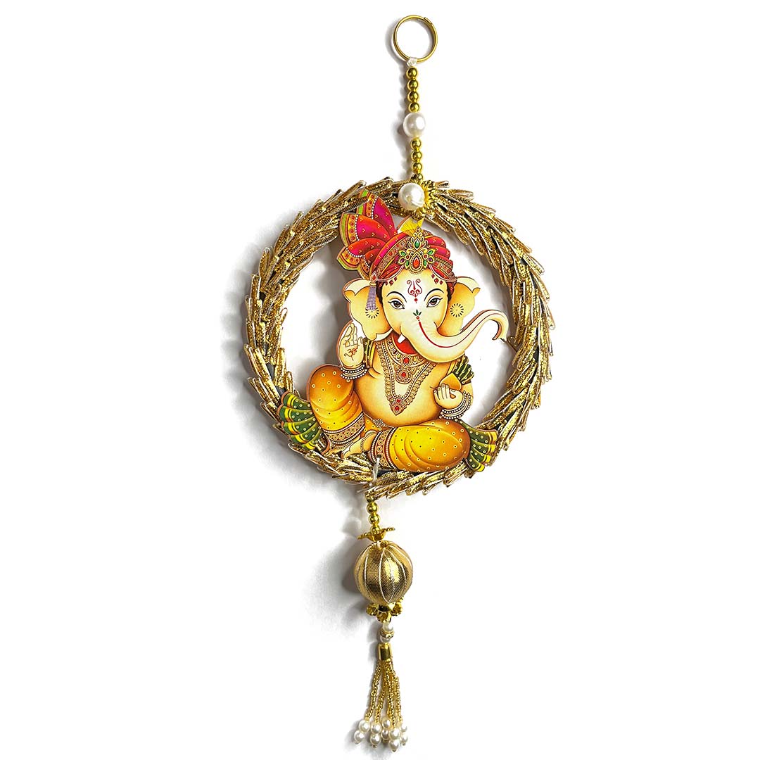 Laxmi Ganesh Ji Tassel Hanging For Decoration Set Of 2