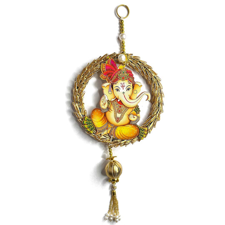 Laxmi Ganesh Ji Tassel Hanging For Decoration Set Of 2