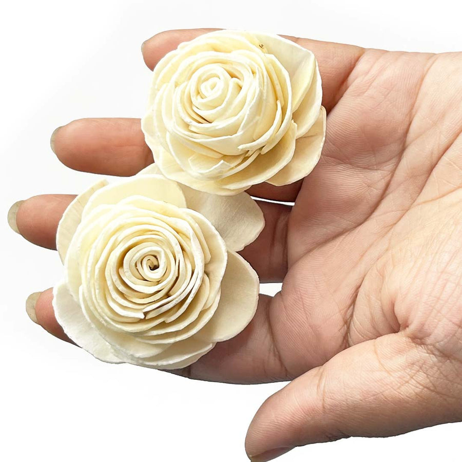 Cream Color Sola Wood Rose Flower | Wood Flower | Cream Color Sola Wood | Cream Color Sola Wood Rose Flower Pack of 10 | Adikala Craft Store | Craft Store | Art Craft | Decoration | Festivals | Adikala | Shadi Decoration   | Wedding Decoration  | wooden Color Flower | Artificial Flower