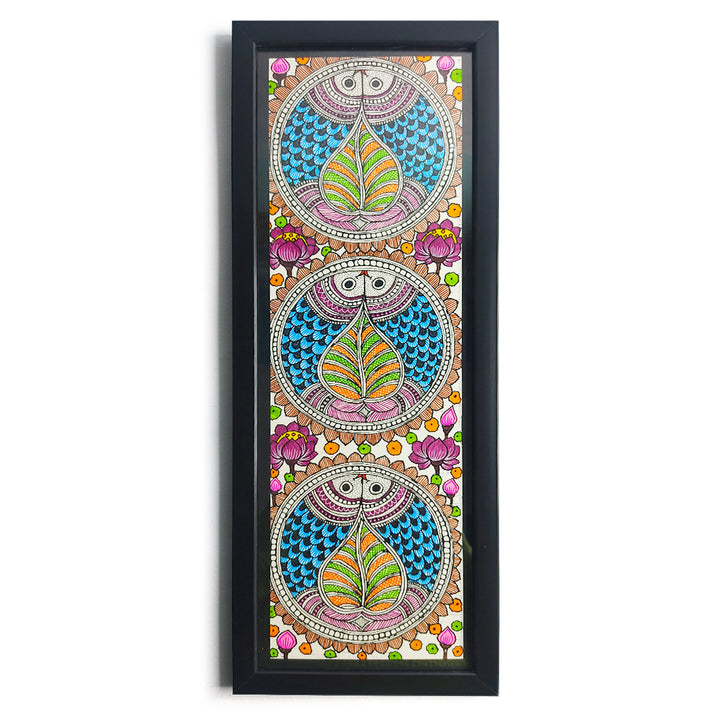 Madhubani Painting With Fish And Lotus | Madhubani Painting | Fish And Lotus | Adikala Craft Store | Craft | Art Craft | Painting | Tree of Life | Decoration | Wall Painting | Wall Art | Wall Design | Design