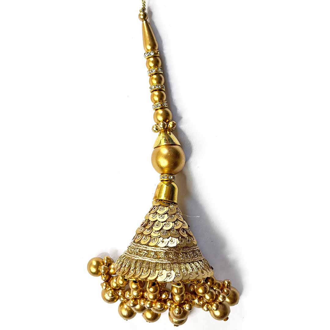 Golden Color Cone Style | Cone Style Ethenic Work Latkan | Latkan | latkan Hanging Set of 2 | Latkan | Tassels | Golden Color | Traditional Style | Art Craft | Decoration Craft | indian Home | Decoration | Project Making | online Art | Design | Beautiful | Adikala | Adikala Craft Store