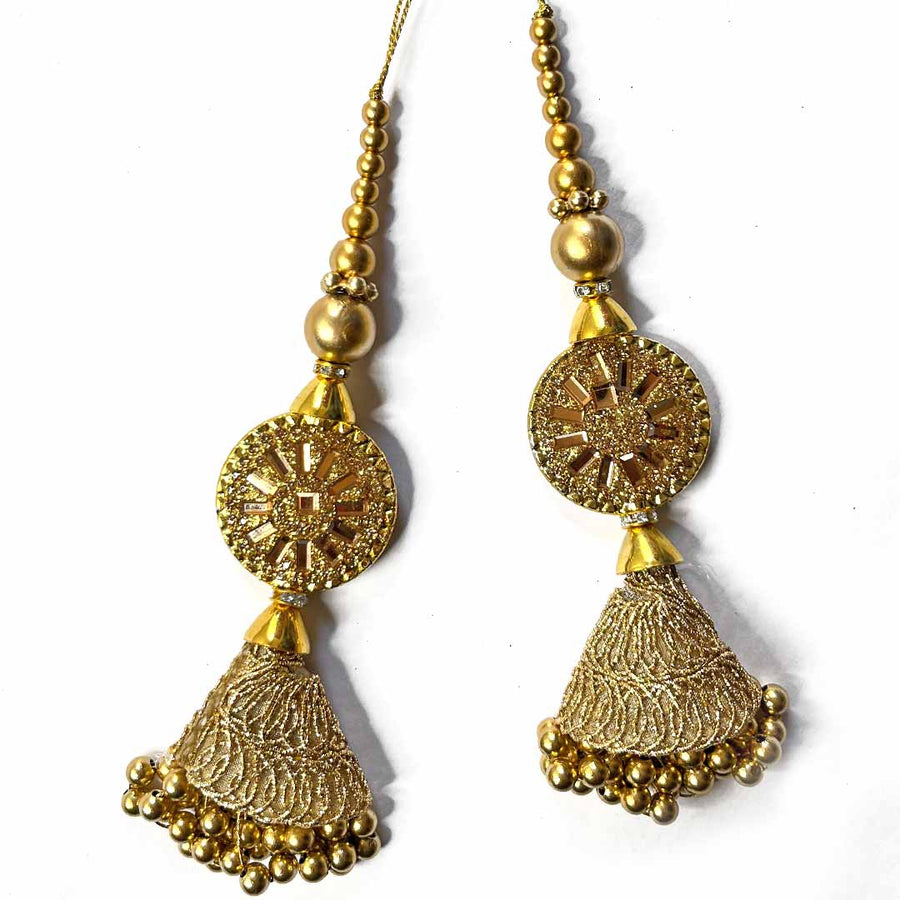 Golden Color Cone | Cone With Glitter lakh | latkan | Hanging Latkan Set of 2 |  Art Craft | Decoration Craft | indian Home | Decoration | Project Making | online Art  | Design | Beautiful | Adikala | Adikala Craft Store