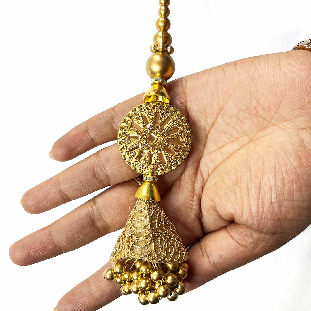 Golden Color Cone | Cone With Glitter lakh | latkan | Hanging Latkan Set of 2 | Art Craft | Decoration Craft | indian Home | Decoration | Project Making | online Art | Design | Beautiful | Adikala | Adikala Craft Store